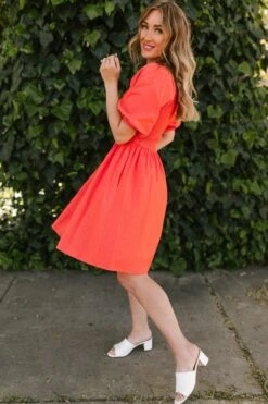 Sage Dress In Coral - FINAL SALE -Ivy City Co Dress SageinCoral StGeorge SS23 44 559052