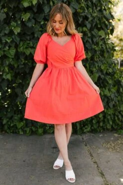 Sage Dress In Coral - FINAL SALE -Ivy City Co Dress SageinCoral StGeorge SS23 45 368411