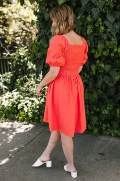 Sage Dress In Coral - FINAL SALE -Ivy City Co Dress SageinCoral StGeorge SS23 48 553859