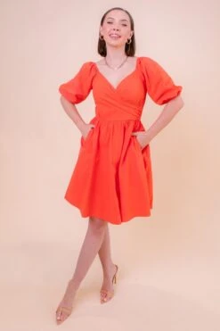 Sage Dress In Coral - FINAL SALE -Ivy City Co Dress SageinCoral Studio SS23 06 263398