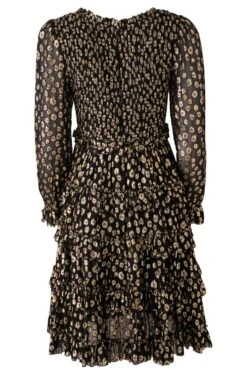 Sammy Dress In Black & Gold - FINAL SALE -Ivy City Co Dress SammyGold back 289508