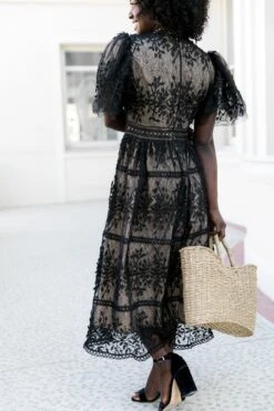 Sicily Dress With Flutter Sleeves In Black - FINAL SALE -Ivy City Co Dress Sicily Black Flutter 2 369169