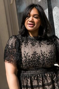 Sicily Dress With Flutter Sleeves In Black - FINAL SALE -Ivy City Co Dress Sicily Black Flutter Plus 1 580637