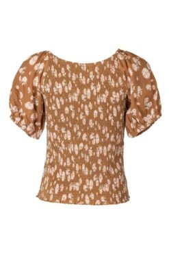 Sienna Top In Brown Floral -Ivy City Co Dress SiennaBrownFloralTop back 128004