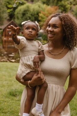 Baby Sienna Romper In Cream - FINAL SALE -Ivy City Co Dress SiennaCream ConradRanch F23 02 182316