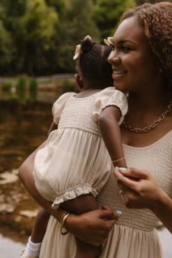 Baby Sienna Romper In Cream - FINAL SALE -Ivy City Co Dress SiennaCream ConradRanch F23 06 468896