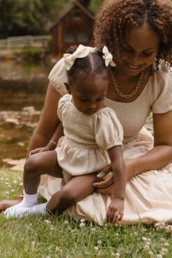 Baby Sienna Romper In Cream - FINAL SALE -Ivy City Co Dress SiennaCream ConradRanch F23 10 442556