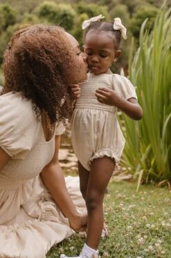 Baby Sienna Romper In Cream - FINAL SALE -Ivy City Co Dress SiennaCream ConradRanch F23 15 672410