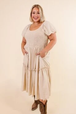 Sienna Dress In Cream - FINAL SALE -Ivy City Co Dress SiennaCream Studio F23 01 213570