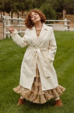 Sloane Coat In Cream - FINAL SALE -Ivy City Co Dress SloaneCream QuietMeadows F23 10 273757