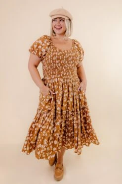 Sienna Dress In Brown Floral -Ivy City Co Dress Studio F23 01 997209