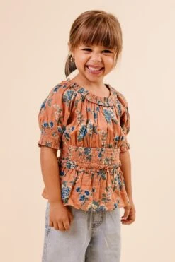 Mini Elena Top In Brown Floral - FINAL SALE -Ivy City Co Dress Studio F23 56 650430