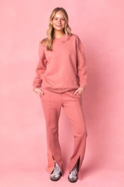 Ivy City Flare Sweatpants In Pink -Ivy City Co Dress SweatpantsFlarePink Studio 5 619649