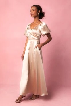 Tessie Dress In Champagne -Ivy City Co Dress TessieChampagne2 665520