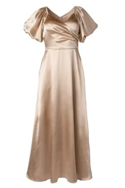 Tessie Dress In Champagne -Ivy City Co Dress TessieDressinChampagneSatin