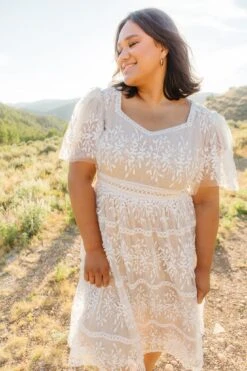 Venice Dress With Flutter Sleeves In Champagne - FINAL SALE 26 Venice Dress With Flutter Sleeves In Champagne - FINAL SALE -Ivy City Co Dress Venice Flutter Sleeve 32 283056