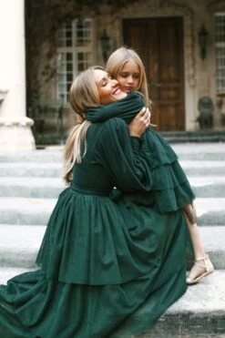 Mini Cosette Dress In Green - FINAL SALE -Ivy City Co Dress WEB COSETTEANDARABELLA ANIANDTASH 27 257588