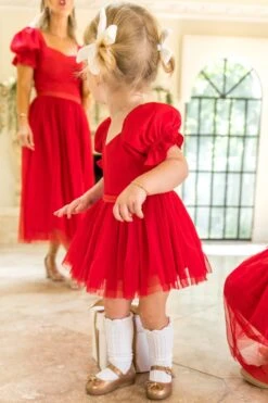 Baby Ballerina Dress Set In Red - FINAL SALE -Ivy City Co Dress WEB HOLIDAY1 ballerinared 4169 909239