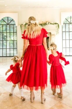 Baby Ballerina Dress Set In Red - FINAL SALE -Ivy City Co Dress WEB HOLIDAY1 ballerinared 4244 688549