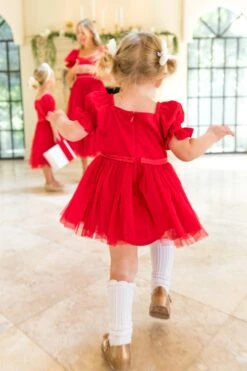 Baby Ballerina Dress Set In Red - FINAL SALE -Ivy City Co Dress WEB HOLIDAY1 ballerinared 4255 716595