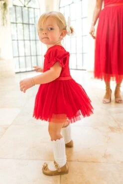 Baby Ballerina Dress Set In Red - FINAL SALE -Ivy City Co Dress WEB HOLIDAY1 ballerinared 4286 451512