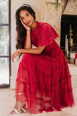 Anastasia Dress - FINAL SALE -Ivy City Co Dress WEB Holiday ch2 ANASTASIARED 4783 375514