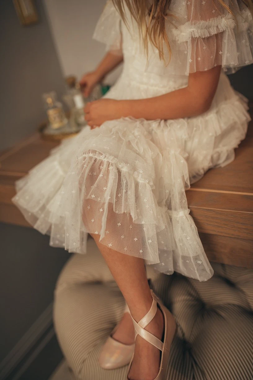 Mini Whimsical Dress In White 4 Mini Whimsical Dress In White - Image 4