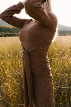 Jensen Dress In Mocha - FINAL SALE -Ivy City Co Dress WEB JensenDress FW23 LindsayArnold 05