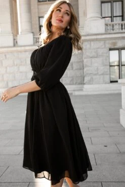 Do-Re-Mi Dress In Black - FINAL SALE 24 Do-Re-Mi Dress In Black - FINAL SALE -Ivy City Co Dress WEB Noir 2023 DoReMiBlack 06