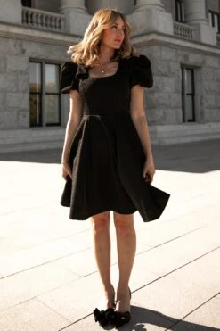 Nina Bow Flare Dress - FINAL SALE 20 Nina Bow Flare Dress - FINAL SALE -Ivy City Co Dress WEB Noir 2023 nina 32