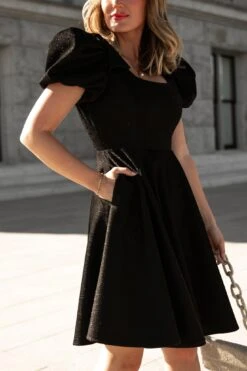 Nina Bow Flare Dress - FINAL SALE 23 Nina Bow Flare Dress - FINAL SALE -Ivy City Co Dress WEB Noir 2023 nina 34