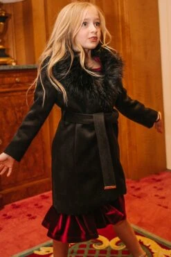 Mini Sloane Coat In Black - FINAL SALE 23 Mini Sloane Coat In Black - FINAL SALE -Ivy City Co Dress WEB Sloane Coat Black 2 12 283330