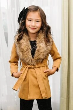 Mini Sloane Coat In Camel - FINAL SALE -Ivy City Co Dress WEB Sloane Coat Brown 7756 876890