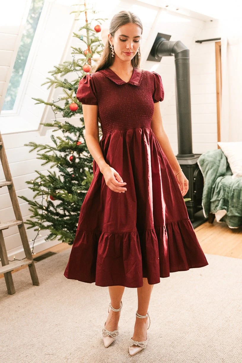 Addie Dress In Wine - FINAL SALE 3 Addie Dress In Wine - FINAL SALE - Image 3
