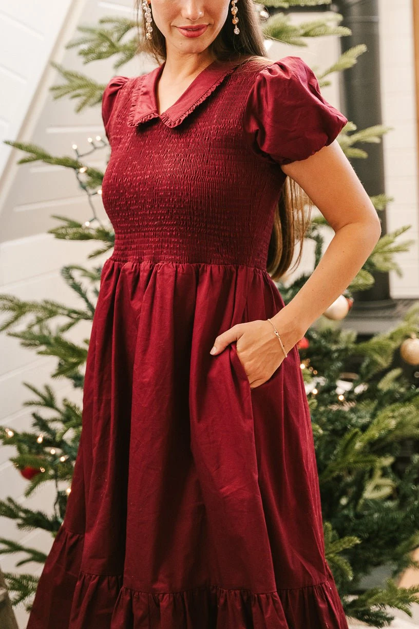 Addie Dress In Wine - FINAL SALE 5 Addie Dress In Wine - FINAL SALE - Image 5