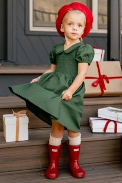 Mini Addie Dress In Green - FINAL SALE -Ivy City Co Dress addiegreenmini 1