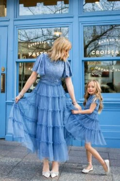 Mini Anastasia Dress In Tufts Blue - FINAL SALE -Ivy City Co Dress anastasia momandme 0030