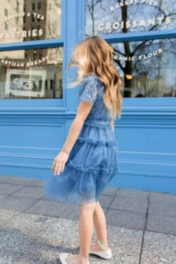 Mini Anastasia Dress In Tufts Blue - FINAL SALE -Ivy City Co Dress anastasia momandme 0090