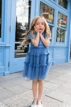 Mini Anastasia Dress In Tufts Blue - FINAL SALE -Ivy City Co Dress anastasia momandme 0098