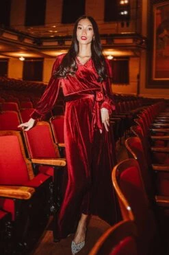 Andie Dress In Wine Velvet - FINAL SALE -Ivy City Co Dress andiewine 2 433267