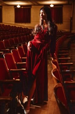 Andie Dress In Wine Velvet - FINAL SALE -Ivy City Co Dress andiewine 3 189469