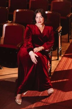 Andie Dress In Wine Velvet - FINAL SALE -Ivy City Co Dress andiewine 610702