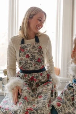 Ivy Apron In Berry Toile -Ivy City Co Dress aprons 16 817480