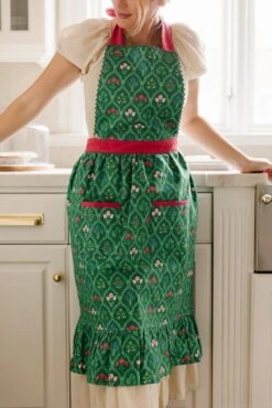 Ivy Apron In Green Mughal Tile -Ivy City Co Dress aprons 23 389766