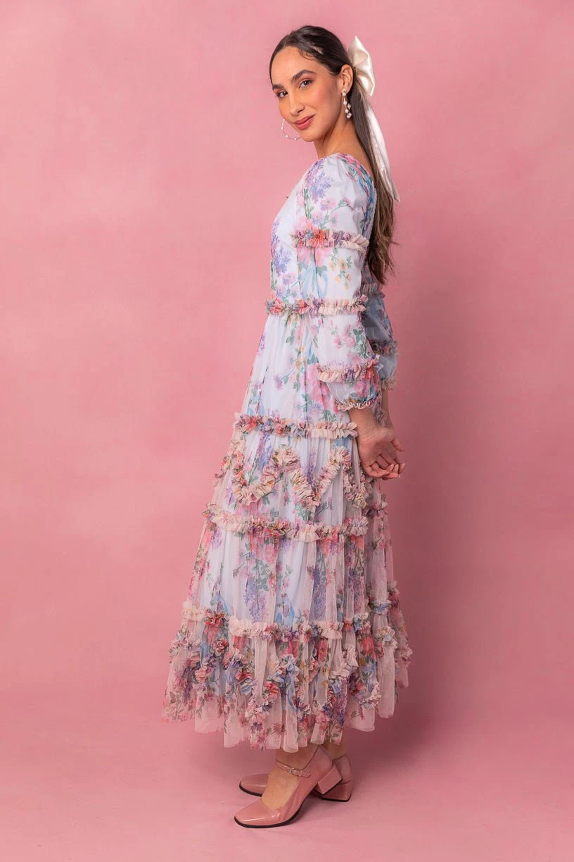 Catherine Dress In Blue Floral 10 Catherine Dress In Blue Floral - Image 10