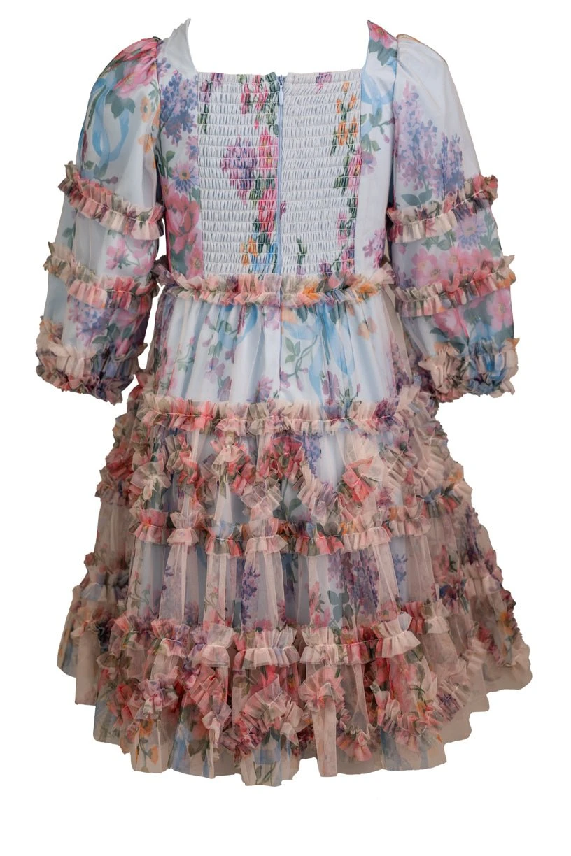 Mini Catherine Dress In Blue Floral 9 Mini Catherine Dress In Blue Floral - Image 9