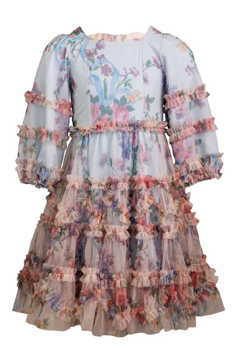 Mini Catherine Dress In Blue Floral 8 Mini Catherine Dress In Blue Floral - Image 8