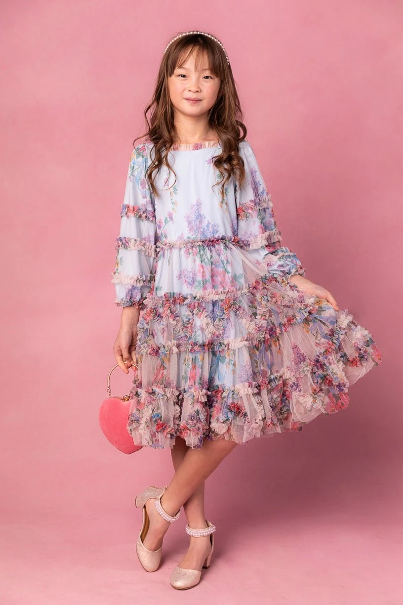 Mini Catherine Dress In Blue Floral 1 Mini Catherine Dress In Blue Floral