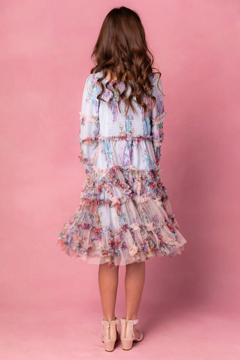 Mini Catherine Dress In Blue Floral 7 Mini Catherine Dress In Blue Floral - Image 7