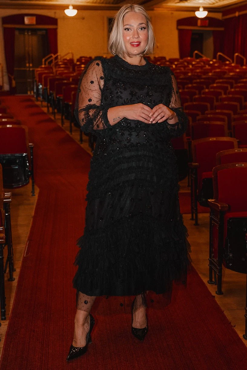 Claire Dress In Black Sequin 8 Claire Dress In Black Sequin - Image 8